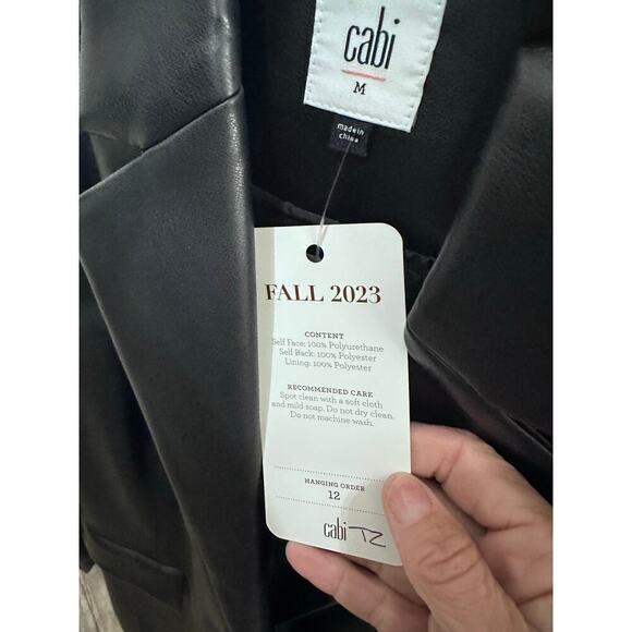 CAbi #4495 Women's Black James Faux Leather Blazer Jacket Size Medium - Picture 8 of 8